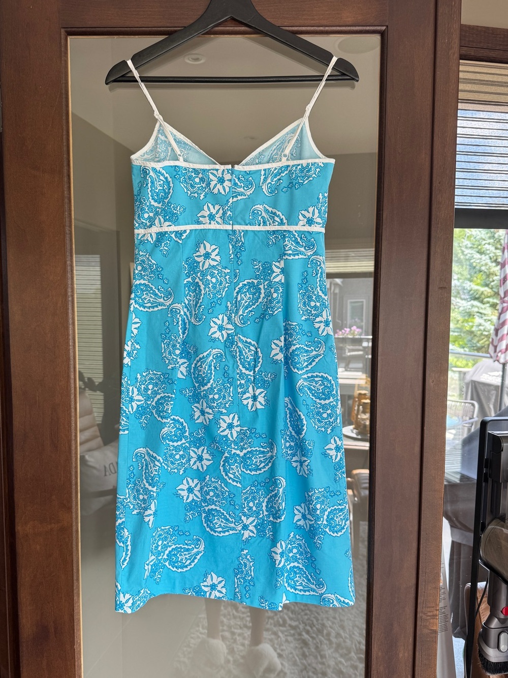 2000's Smart Set blue and white paisley midi dress - Picture 4 of 8